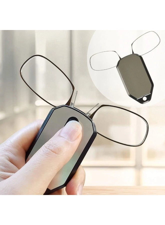 Portable Folding Reading Glasses with Keychain Case | Compact Pocket Magnifier Glasses for Men & Women | Lightweight, Travel-Friendly Presbyopia Eyewear - Image 1